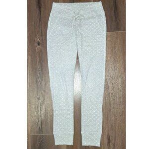 Aerie Waffle Knit Thermal Polka Dot Grey Pajama Pants Sleep Bottoms Size Small